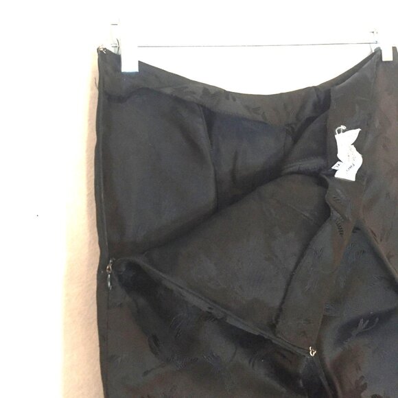 PILE OU FACE Paris Womens Ankle Pants XL (32 X 31) Black Silk Dragonfly Pattern - Picture 4 of 11